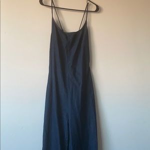 Denim flare leg jumpsuit